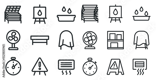 Set of minimalist icon styled objects for art and décor design projects