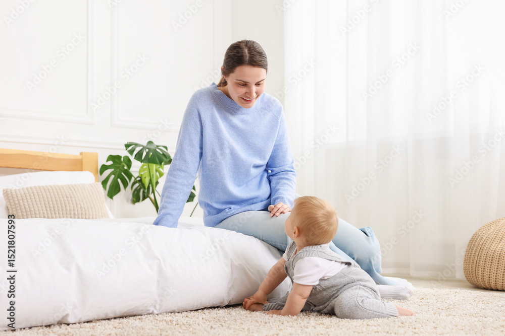Mother and her little baby at home Mother and her little baby at home