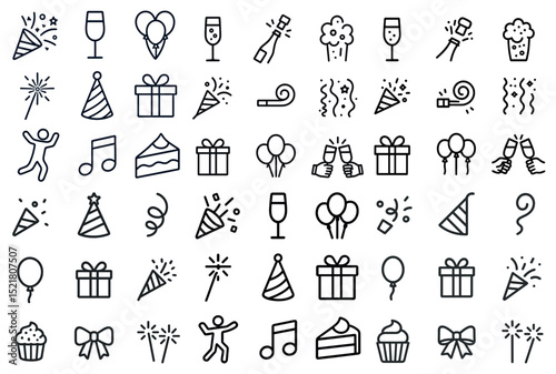 Celebration icons collection for party and event design projects