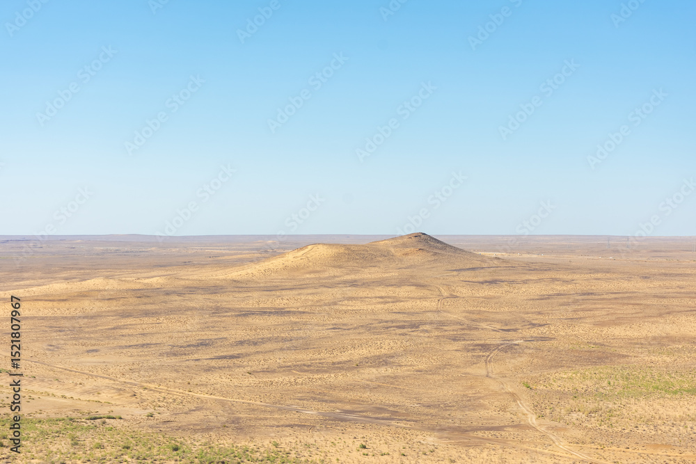Kyzylkum (red sand) Desert of the Khorezm region from Chilpik Kala, Uzbekistan Kyzylkum (red sand) Desert of the Khorezm region from Chilpik Kala, Uzbekistan