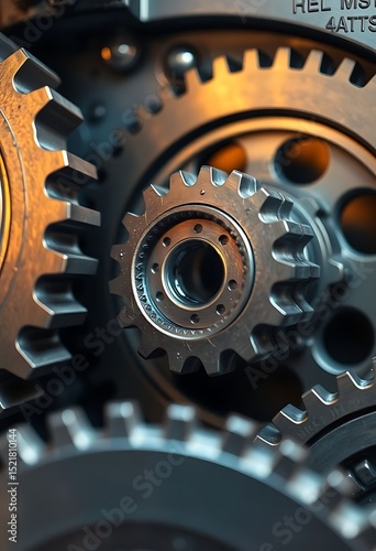 close up of a group of gears