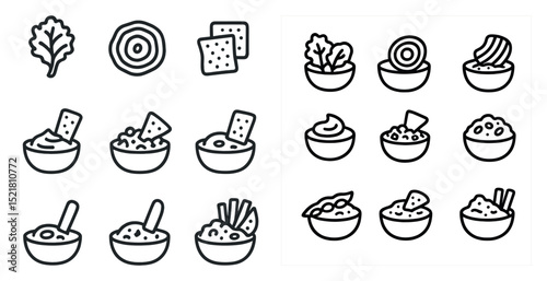 Diverse vegetarian ingredients and snack bowls for healthy cooking concepts