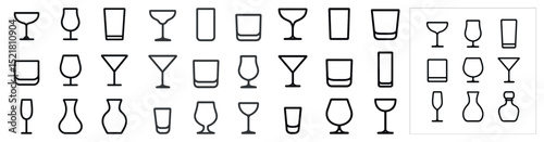 Various drinking glass outlines for design and decoration projects