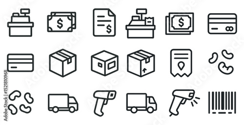 Retail and commerce icons for business design and marketing