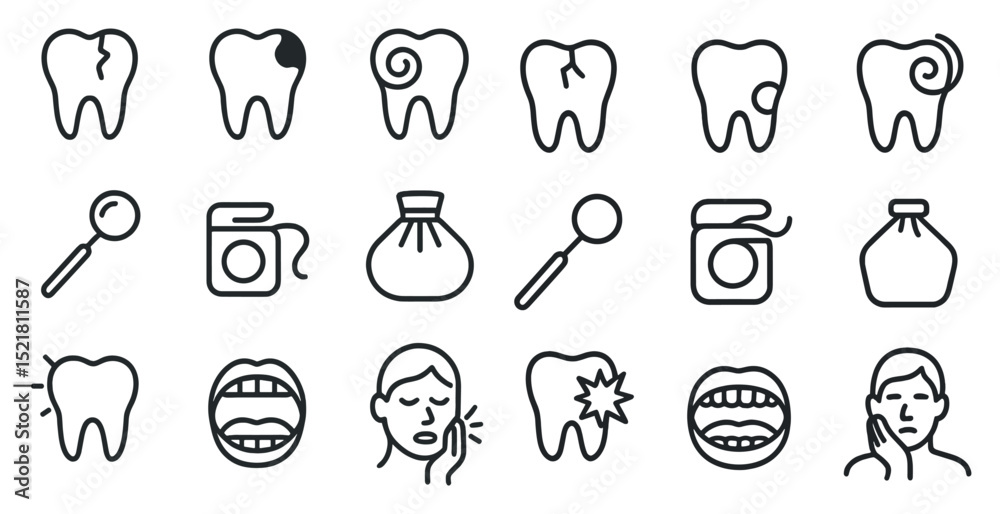 Dental care and oral health icons for educational and decorative purposes Dental care and oral health icons for educational and decorative purposes