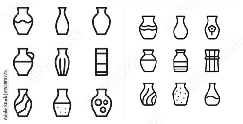 Collection of decorative vase icons for design projects