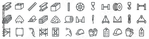 Industrial equipment and tools icons collection for design projects