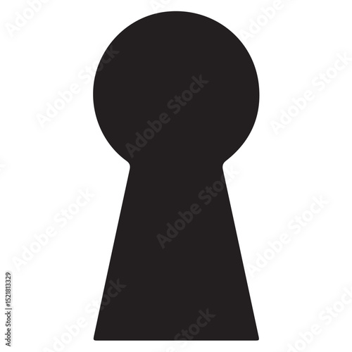 lock key hole silhouette vector isloated on a white background