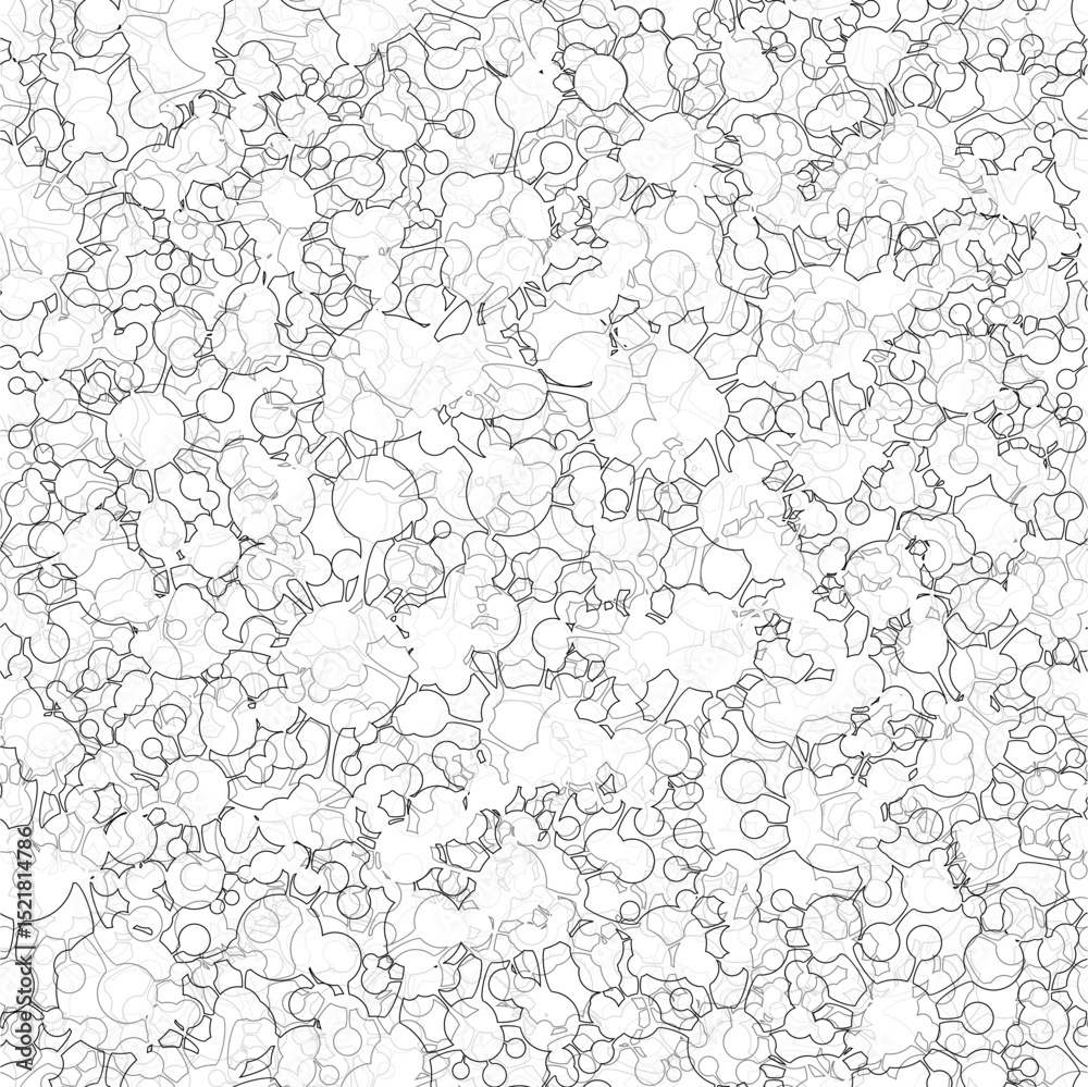 Seamless abstract outlined organic shapes background