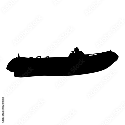 Special Forces in Inflatable Raft – Military Silhouette Illustration, Rescue missions, Combat training or drills
 