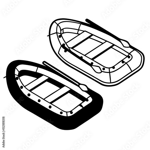 Rubber Lifeboat Silhouettes Collection – Vector Graphics for Web and UI

