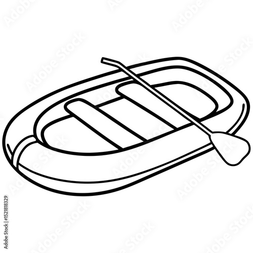 Rubber Boat Silhouettes outline – Inflatable Fishing & Rescue Craft Icons

