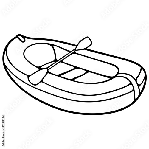 Rubber Boat Silhouettes outline – Inflatable Fishing & Rescue Craft Icons


