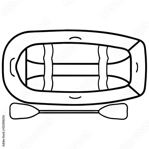 Rubber Boat Silhouettes outline – Inflatable Fishing & Rescue Craft Icons

