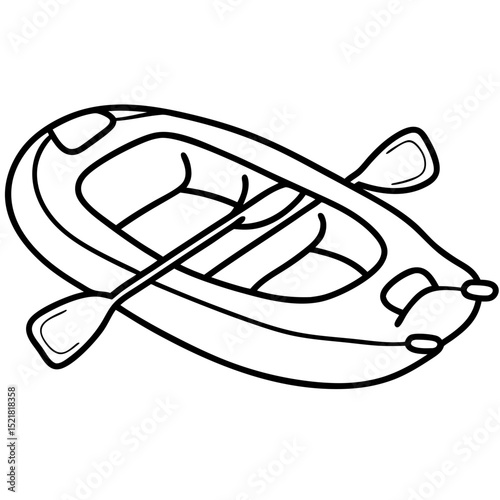 Rubber Boat Silhouettes outline – Inflatable Fishing & Rescue Craft Icons

