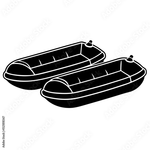Rubber Lifeboat Silhouettes Collection – Vector Graphics for Web and UI

