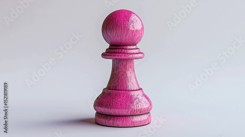 Pink chess pawn piece closeup strategic game competition intelligence strategy board game single object focus