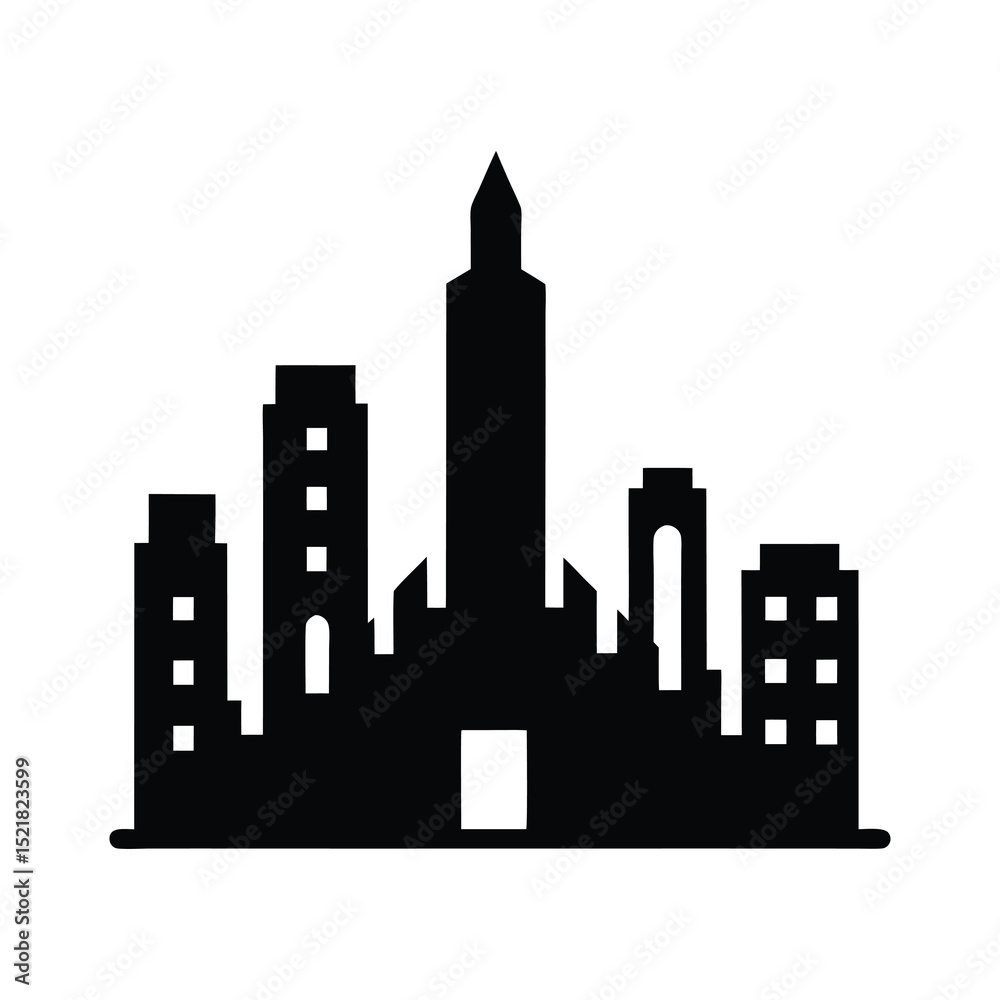 Naklejka premium city skyline silhouette