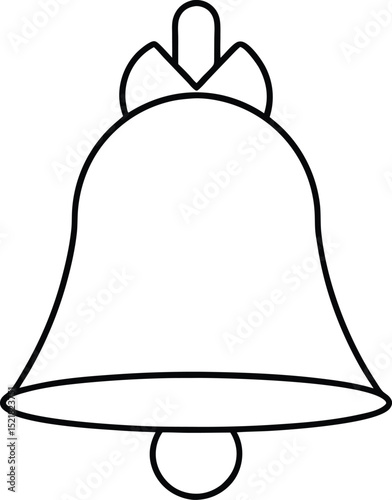 christmas bell icon line art vector illustration on transparent background