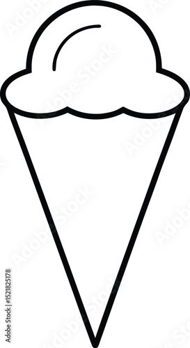 ice cream con icon line art vector illustration on transparent background
