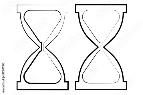 hourglass icon set, sandglass timer on transparent background, vector illustration