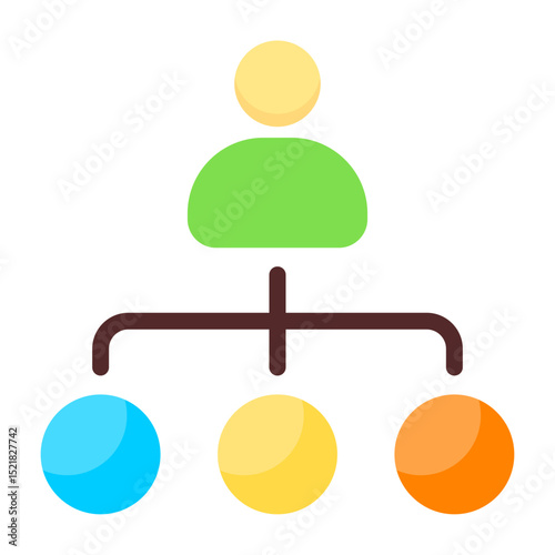 Organizational Chart Colorful Icon