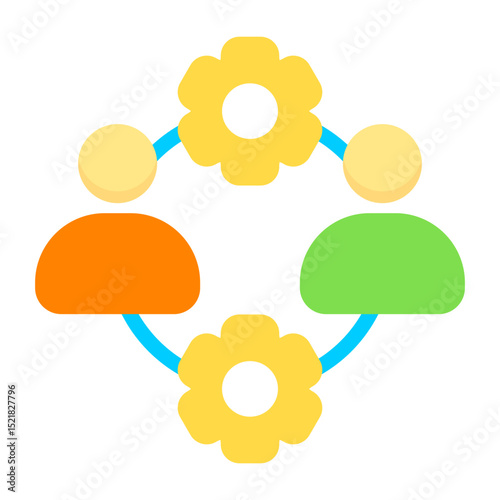 Teamwork Colorful Icon
