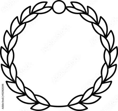 wreath icon line art vector illustration on transparent background