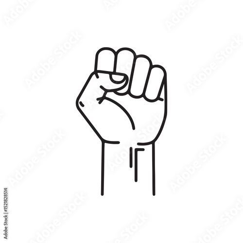 A raised fist, a symbol of protest, revolution, and solidarity