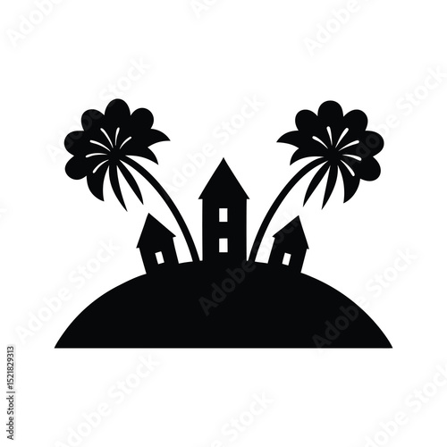 silhouette of the house