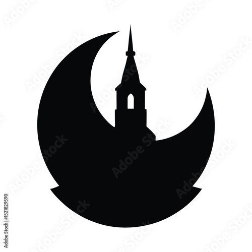 silhouette of a church