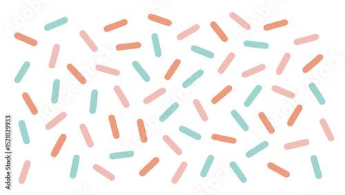 Abstract pastel sprinkle pattern with translucent shapes on a white background