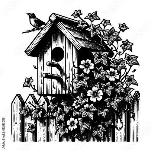 bird, house, birdhouse, home, wood, nest, box, wooden, garden, nature, isolated, spring, roof, bird house, tree, white, hole, blue, animal, nesting, sky, small, birds, summer