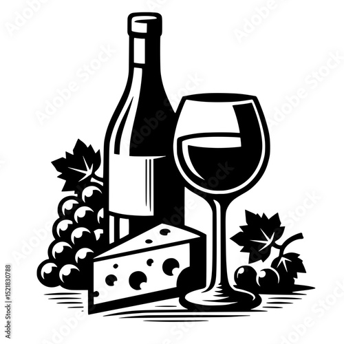 wine, bottle, glass, alcohol, drink, red, white, isolated, beverage, wineglass, celebration, liquid, red wine, grape, food, cork, bar, cabernet, glasses, party, vine, white wine, black