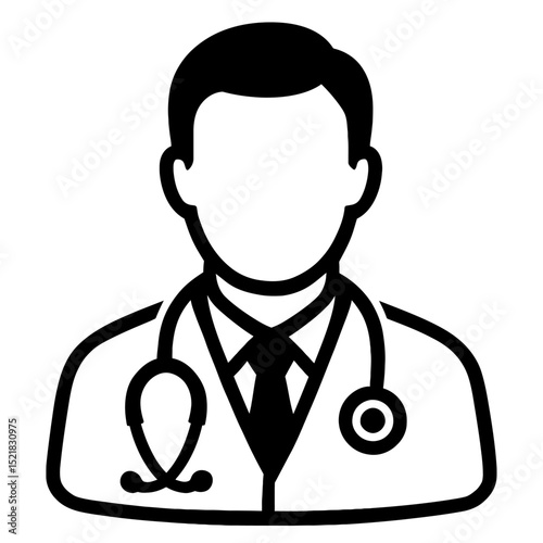 Doctor with Stethoscope Medical Icon - Healthcare Professional Avatar