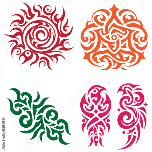 Tribal tattoo silhouette vector.