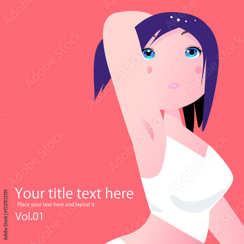 可愛い女性のボデイケアや美容のベクター画像
