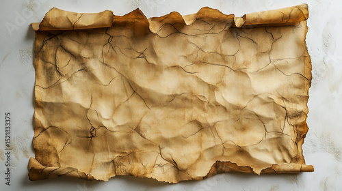 Old parchment paper scroll texture background for map treasure and vintage design template mockup 100
