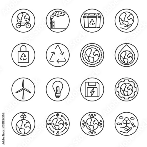 world environment  day line editable icon set. Editable stroke. Vector illustration ,tree, nature, sustainability, world, save water, deforestation