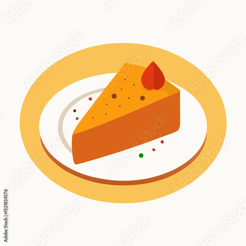 slice of cake with strawberry