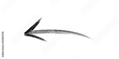 Hand-drawn crayon Balck arrow marker isolated PNG transparent. Hand-drawn brush stroke arrows on a transparent background	