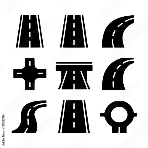 Road and Highway Element Icons