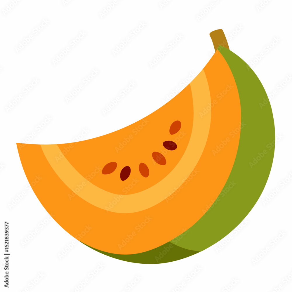 Fototapeta premium wedge-of-winter-squash-with-skin-and-seeds-intact