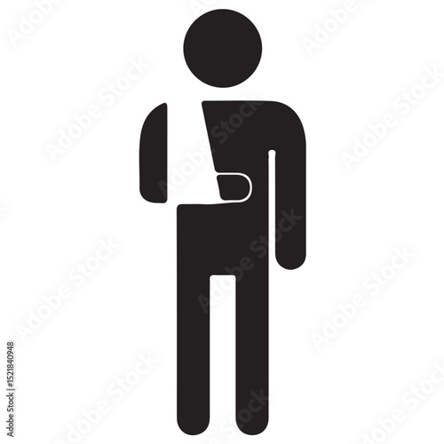 injured person isloated on a white background