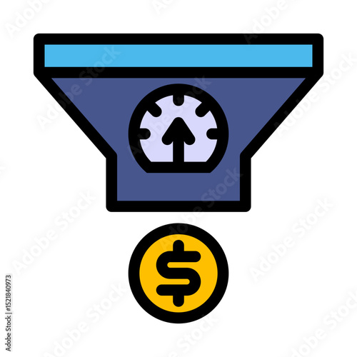 Conversion optimization filled line icon