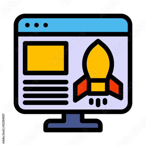 Landing page optimization filled line icon