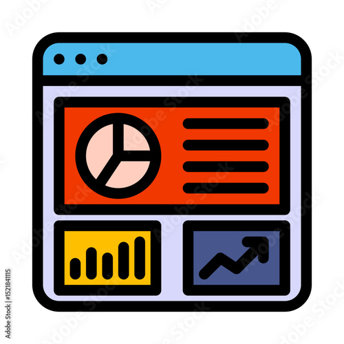Marketing metric tracking filled line icon
