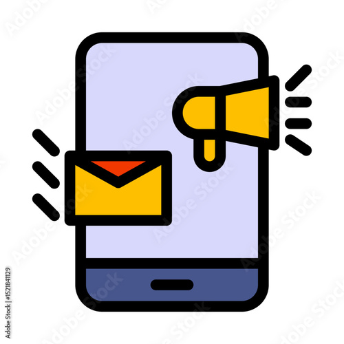 Mobile marketing filled line icon
