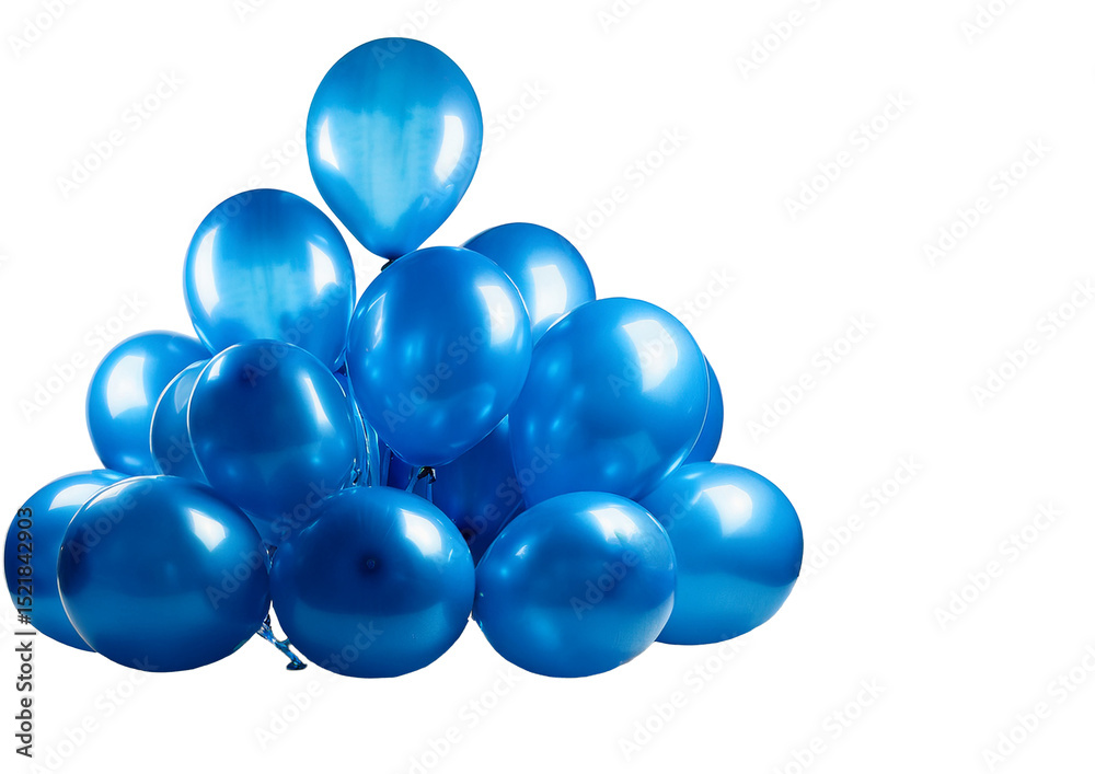 Fototapeta premium Palloncino azzurro su sfondo trasparente PNG