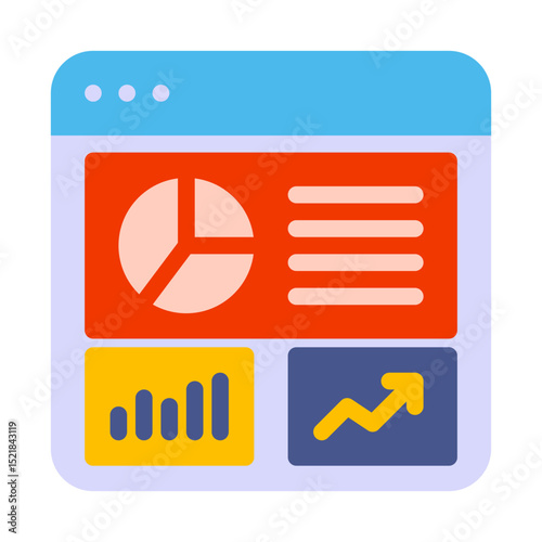 Marketing metrics tracking flat icon